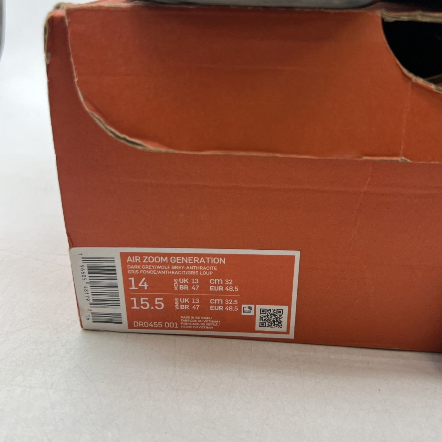 Size 14 - Nike Air Zoom Generation Retro Dark Grey (DR0455-001)