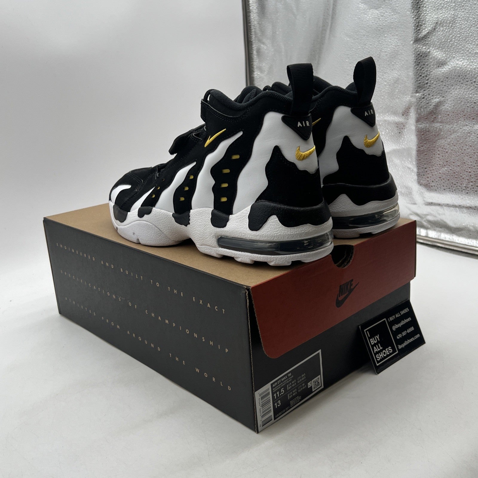 Size 11.5 -  Air Dt Max ‘96 Black White 2024 Yellow Suede Leather  (HM8249-001)