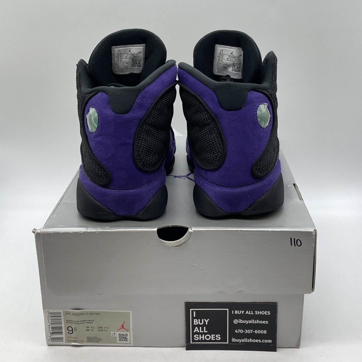 Size 9.5 - Jordan 13 Retro Court Purple Black Suede Leather (DJ5982-015)