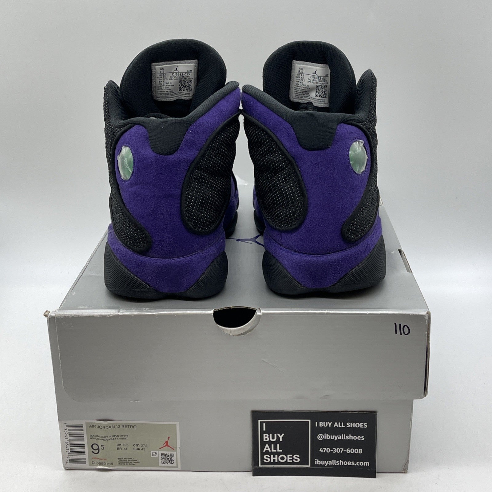 Size 9.5 - Jordan 13 Retro Court Purple Black Suede Leather (DJ5982-015)