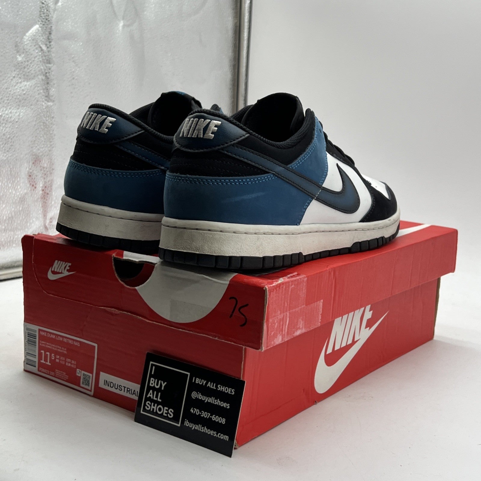 Size 11.5 - Nike Dunk Low Airbrush - Industrial Blue (FD6923-100)