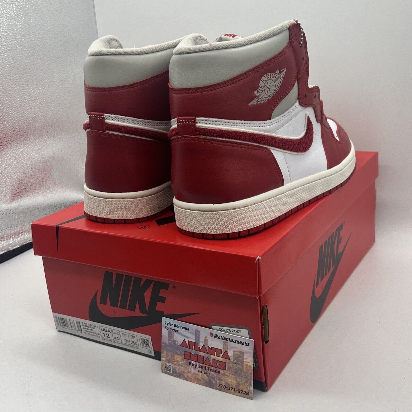 Size 12 - Jordan 1 High Varsity Red Wmns Brand New Og All White