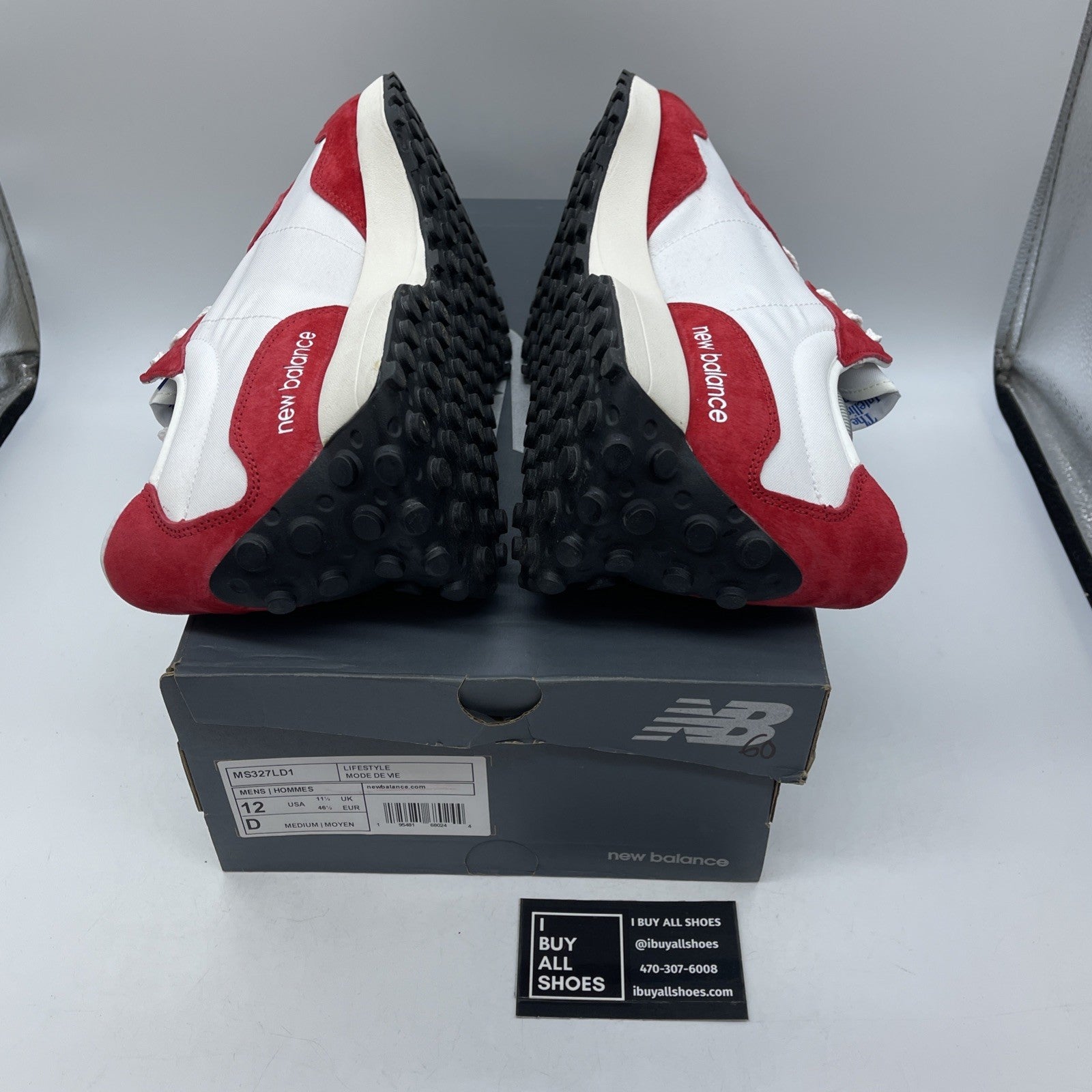 Size 10 - New Balance 327 Scarlet Red White Suede (MS327LD1)
