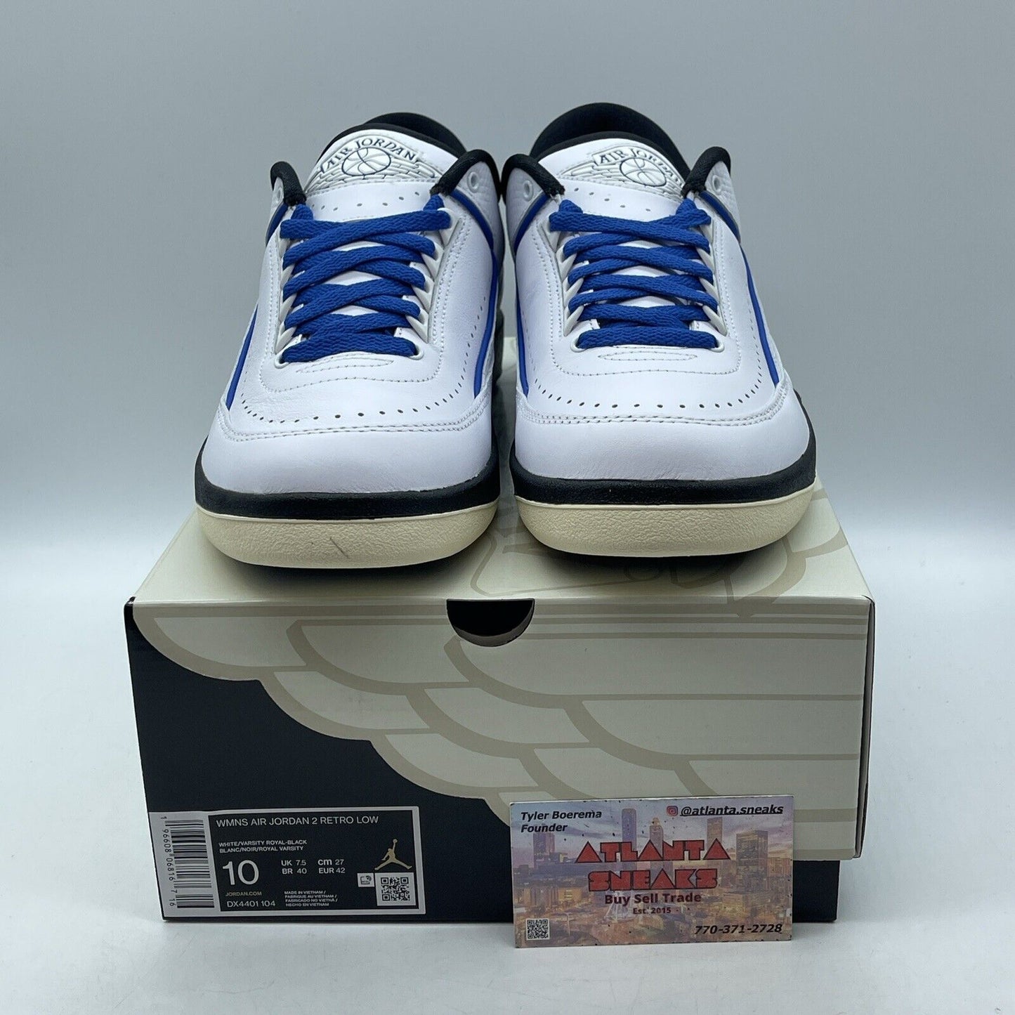 Size 10W - Air Jordan 2 Retro Low Varsity Royal Blue White Leather (DX4401-104)