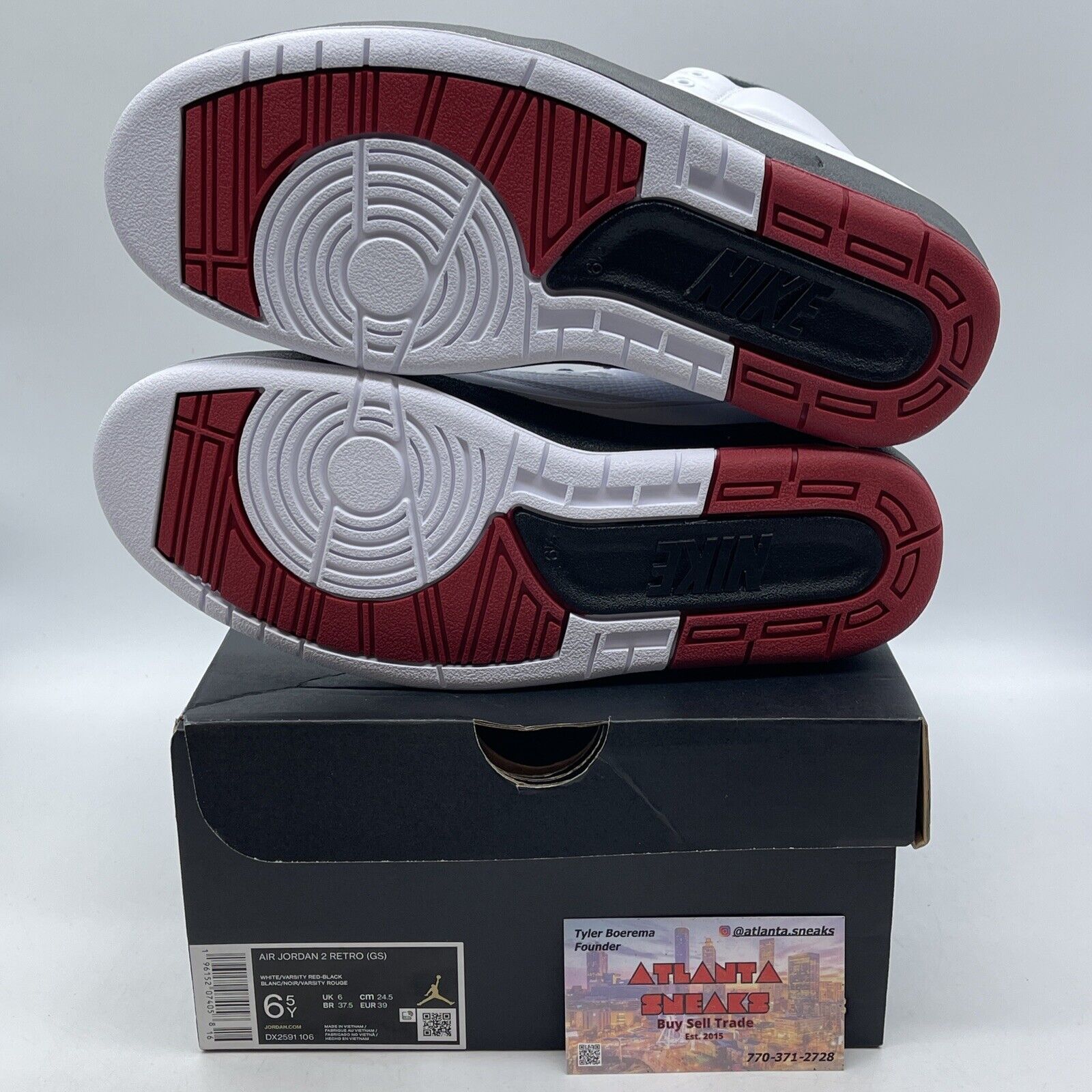 Size 6.5Y - Jordan 2 Retro Mid Chicago White Black Red Leather (DX2591-106)