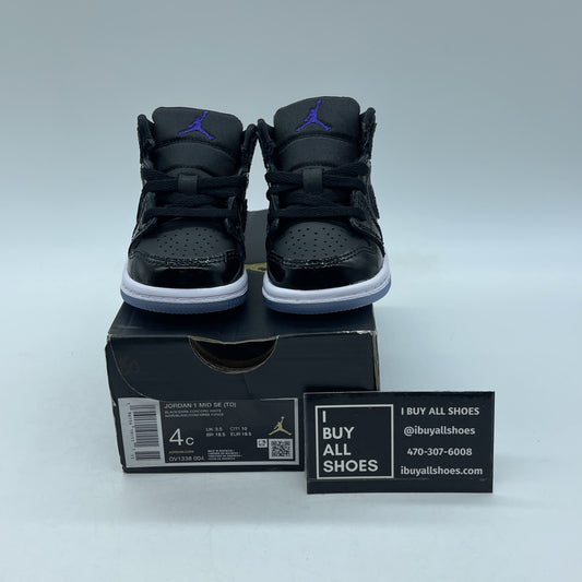 Size 4C - Jordan 1 Mid SE (TD) Space Jame Black Dark Concord-White (DV1338-004)