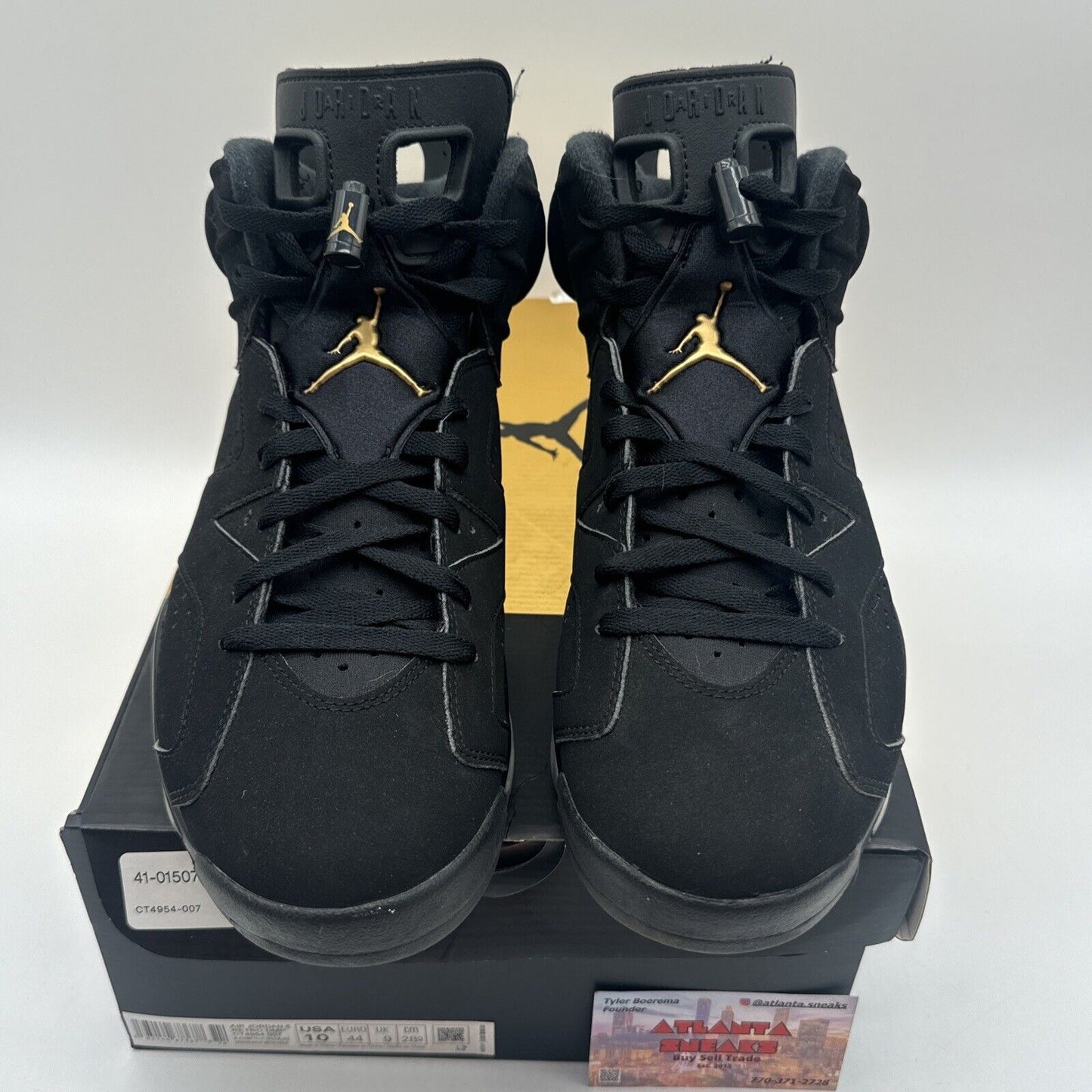 Size 10 - Jordan 6 Retro Defining Moments 2020 Black Gold Suede Icy Soles W Box