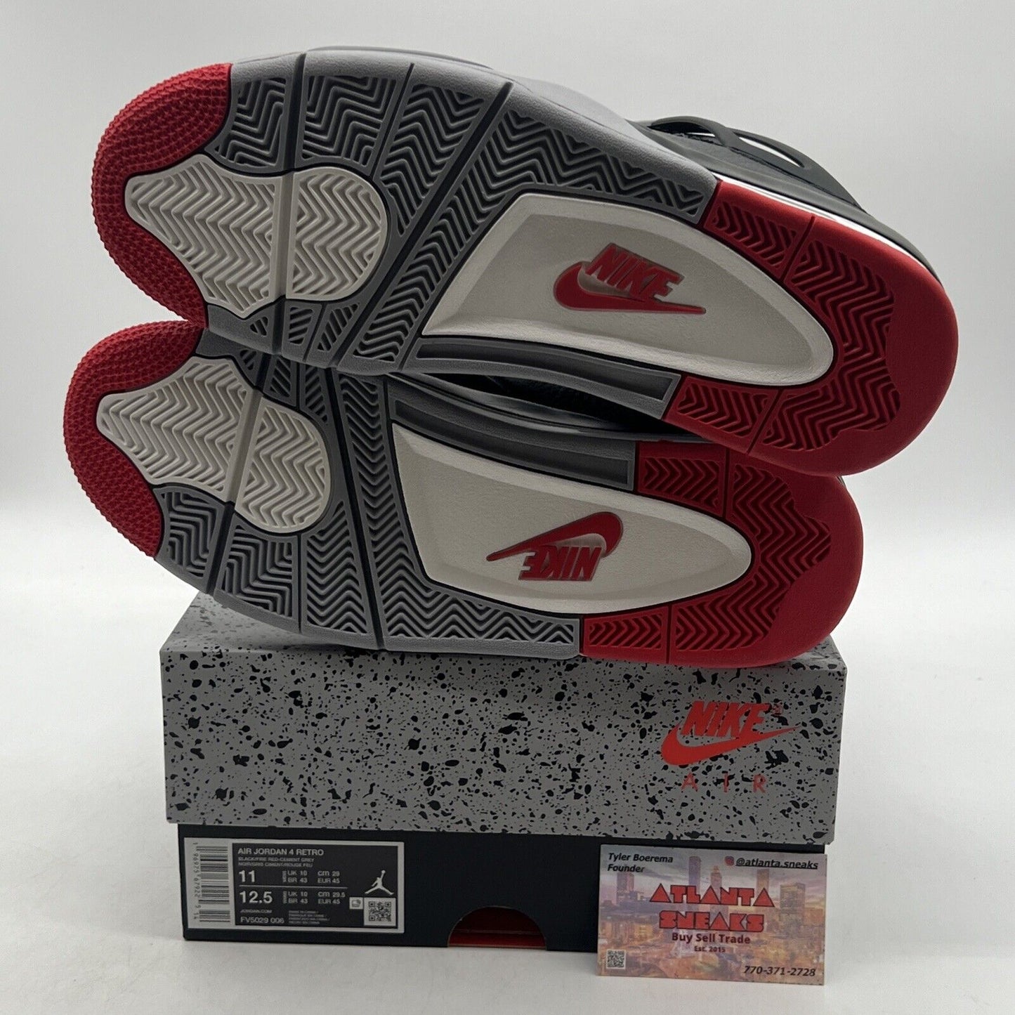 Size 11 - Air Jordan 4 Retro Bred Reimagined Red Grey Leather (FV5029-006)