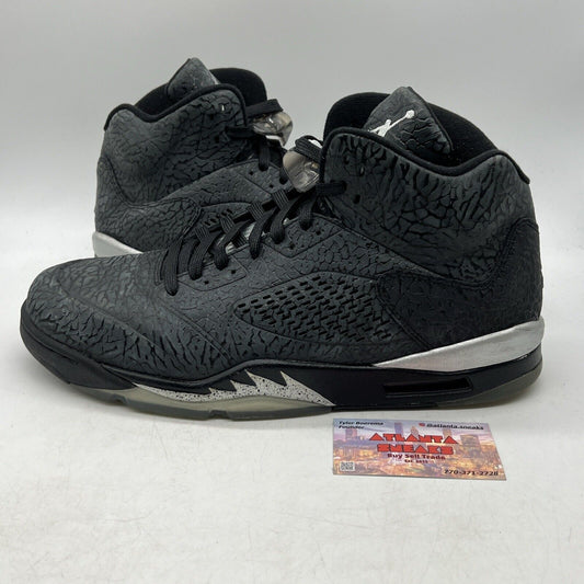 Size 14 - Air Jordan 5 Retro 3Lab5 Elephant Print Black Silver  (599581-003)