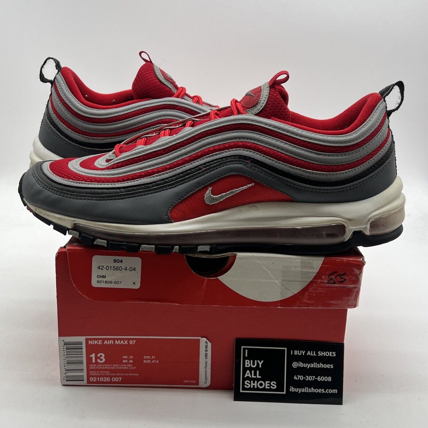 Size 13 - Nike Air Max 97 Gym Red (921826-007)