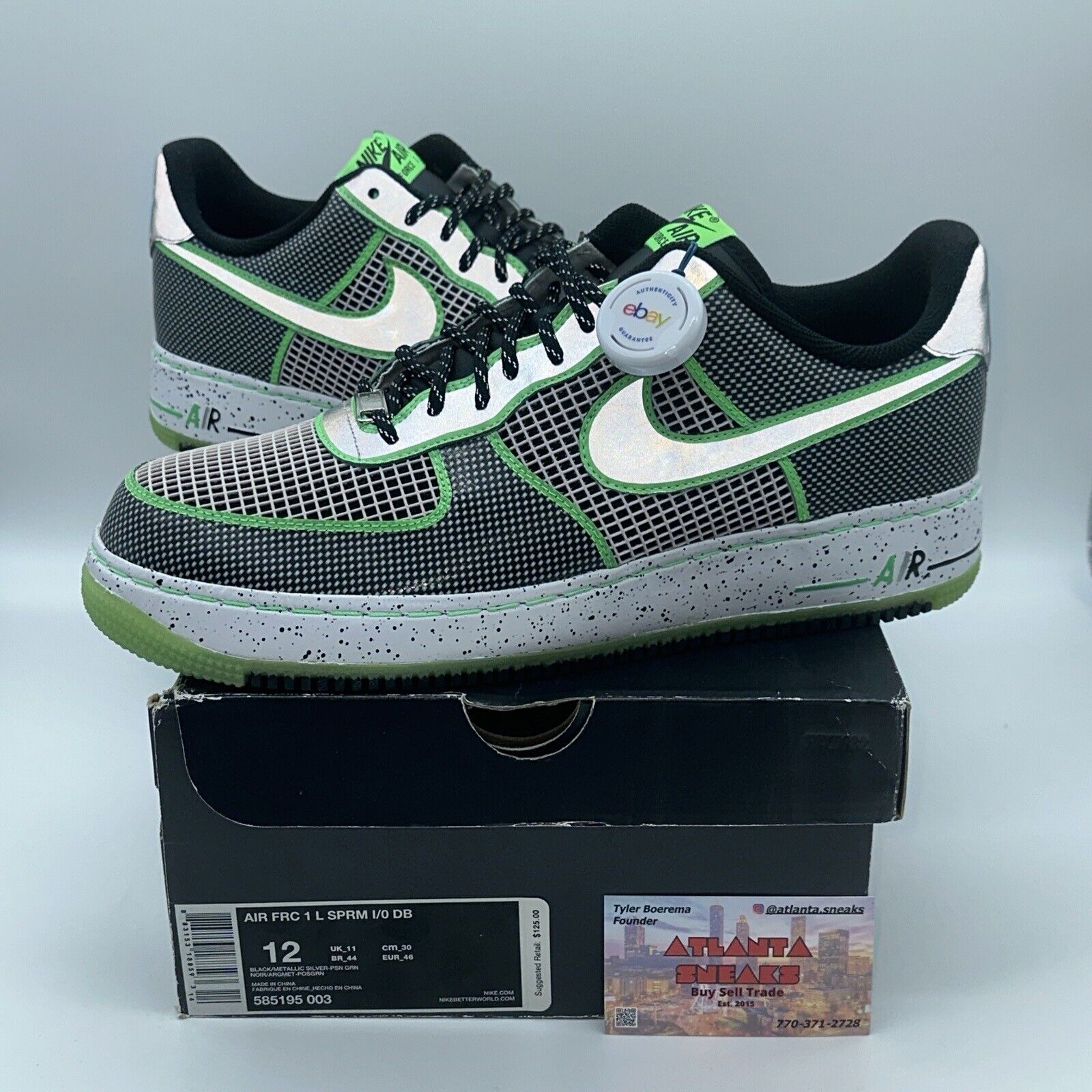 Size 12 - Nike Air Force 1 Low Insideout DB Doernbecher Green 3m Black Leather
