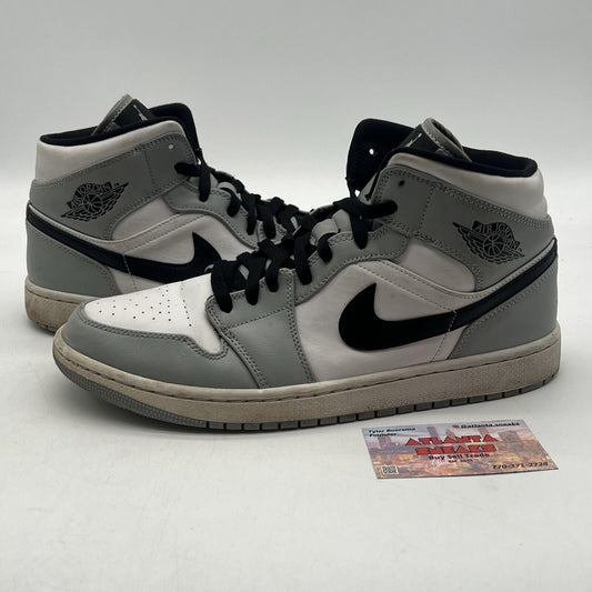 Size 11 - Jordan 1 Mid Gray 2020 White Black Leather (554724-092)