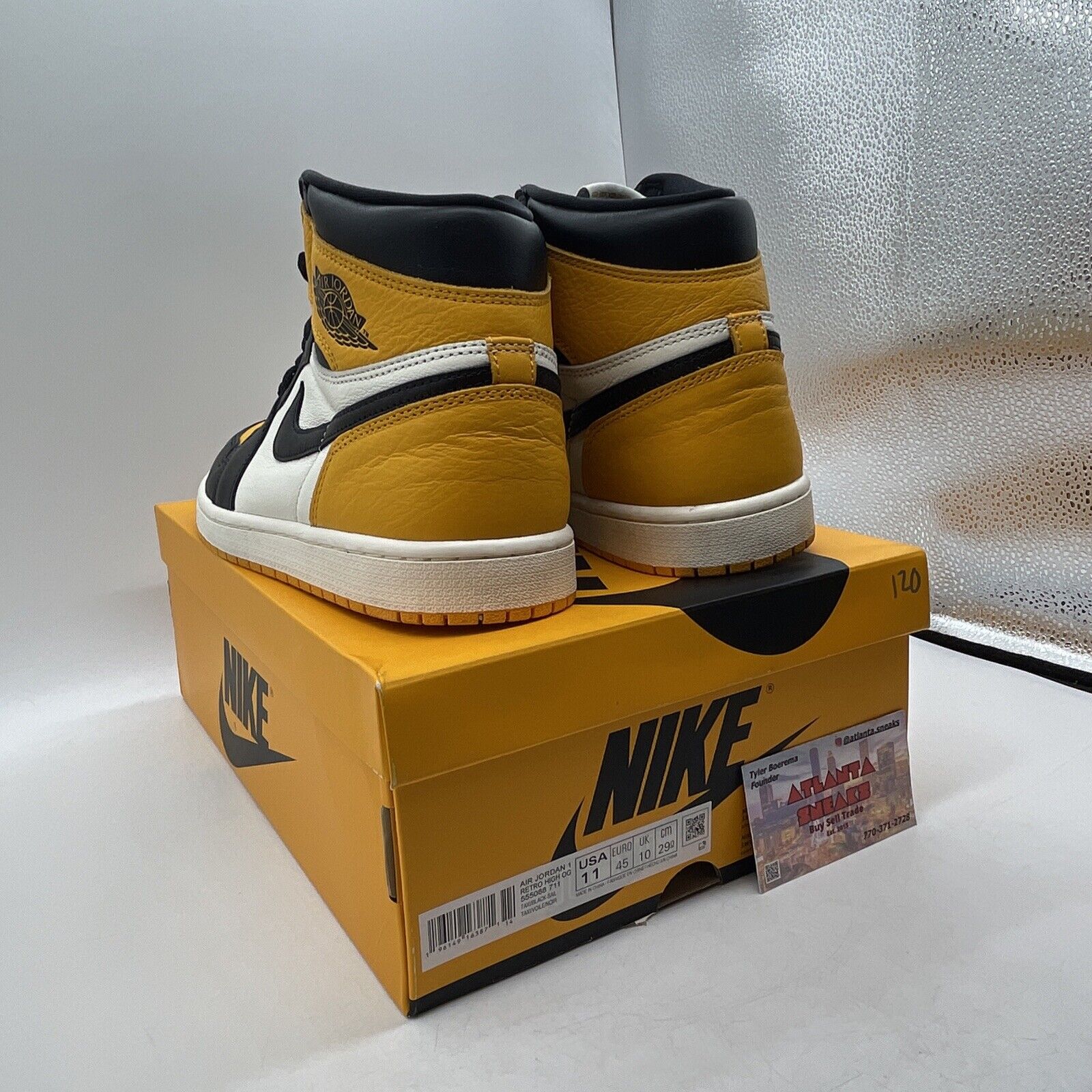 Size 11 - Jordan 1 Retro OG High Yellow Toe White Black Leather (555088-711)