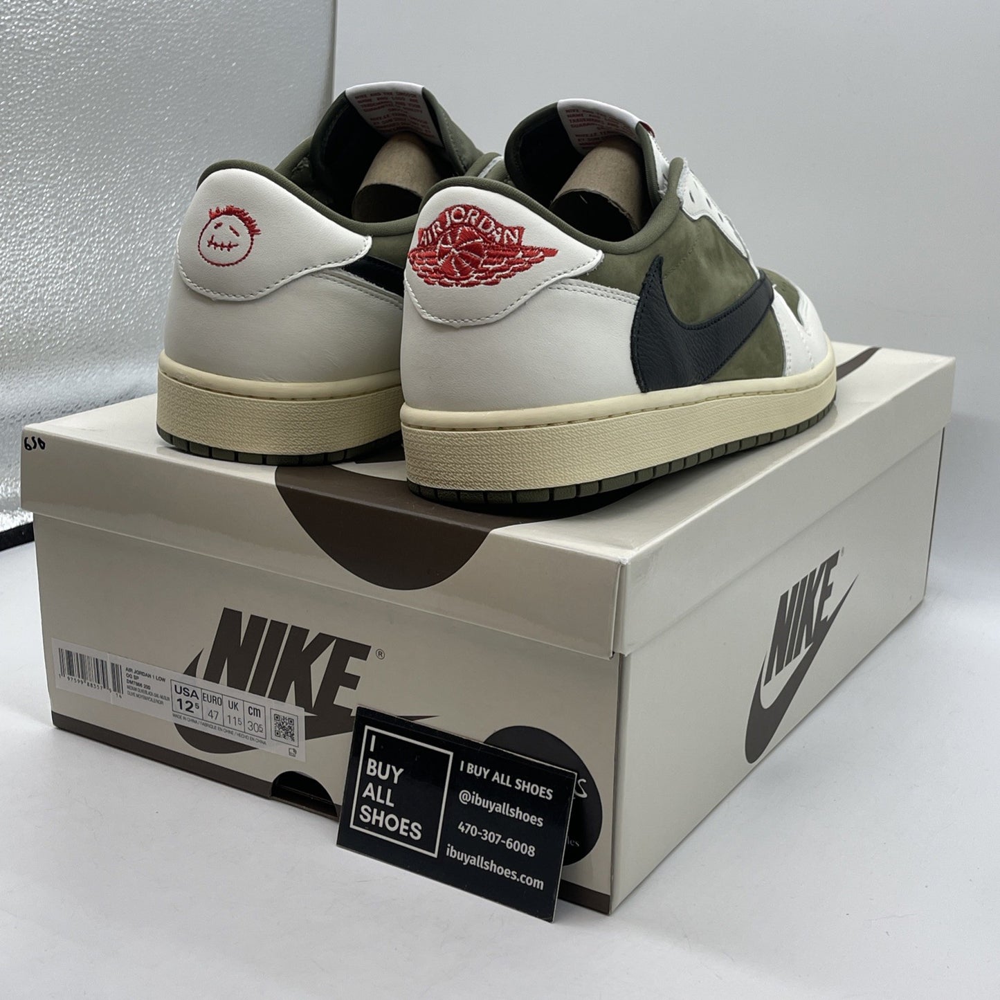 Size 12.5 - Travis Scott x Air Jordan 1 Retro OG SP Low Reverse Olive Suede
