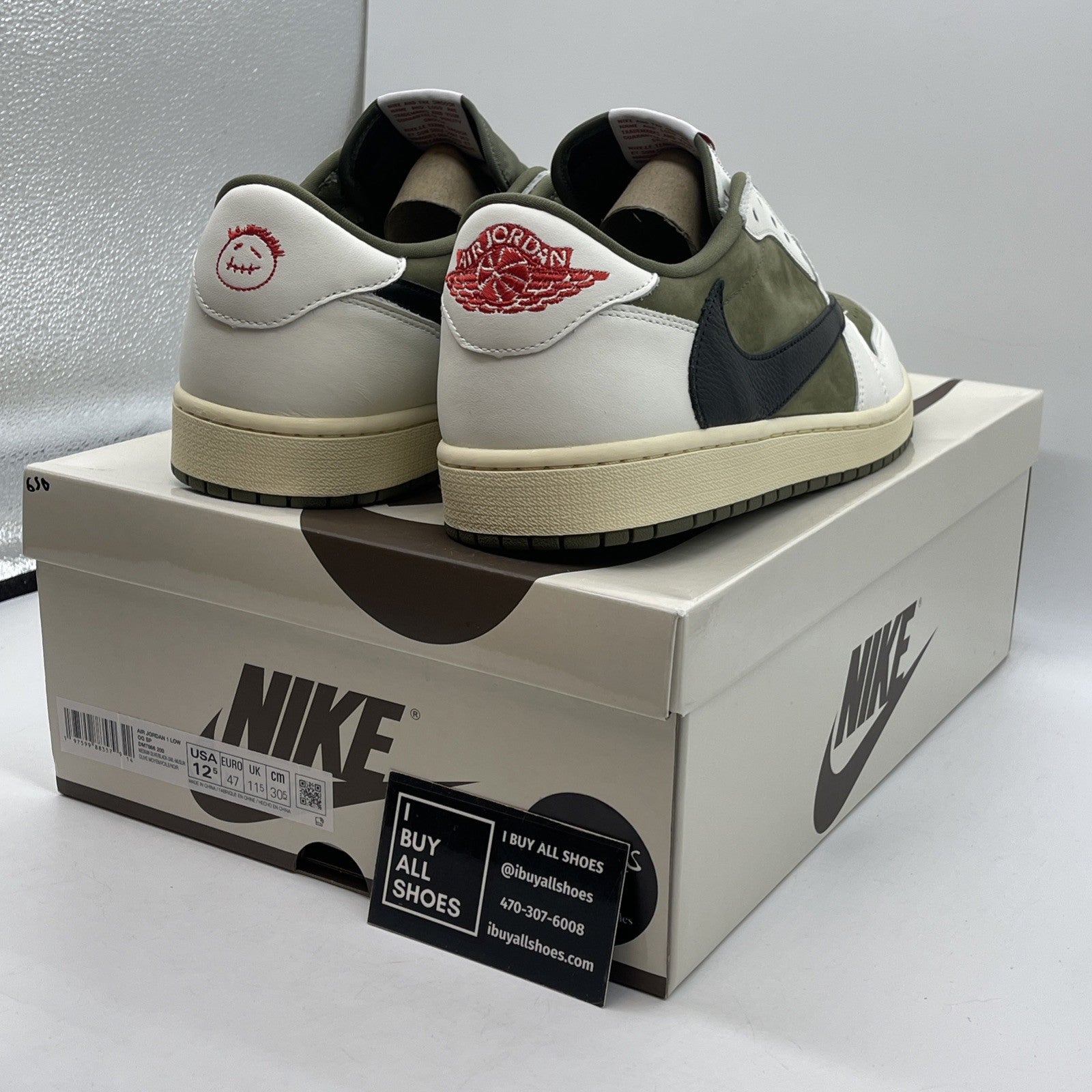 Size 12.5 - Travis Scott x Air Jordan 1 Retro OG SP Low Reverse Olive Suede