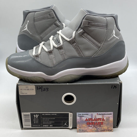 Size 10.5 - Air Jordan 11 Retro 2010 Cool Grey White Leather (378037-001)