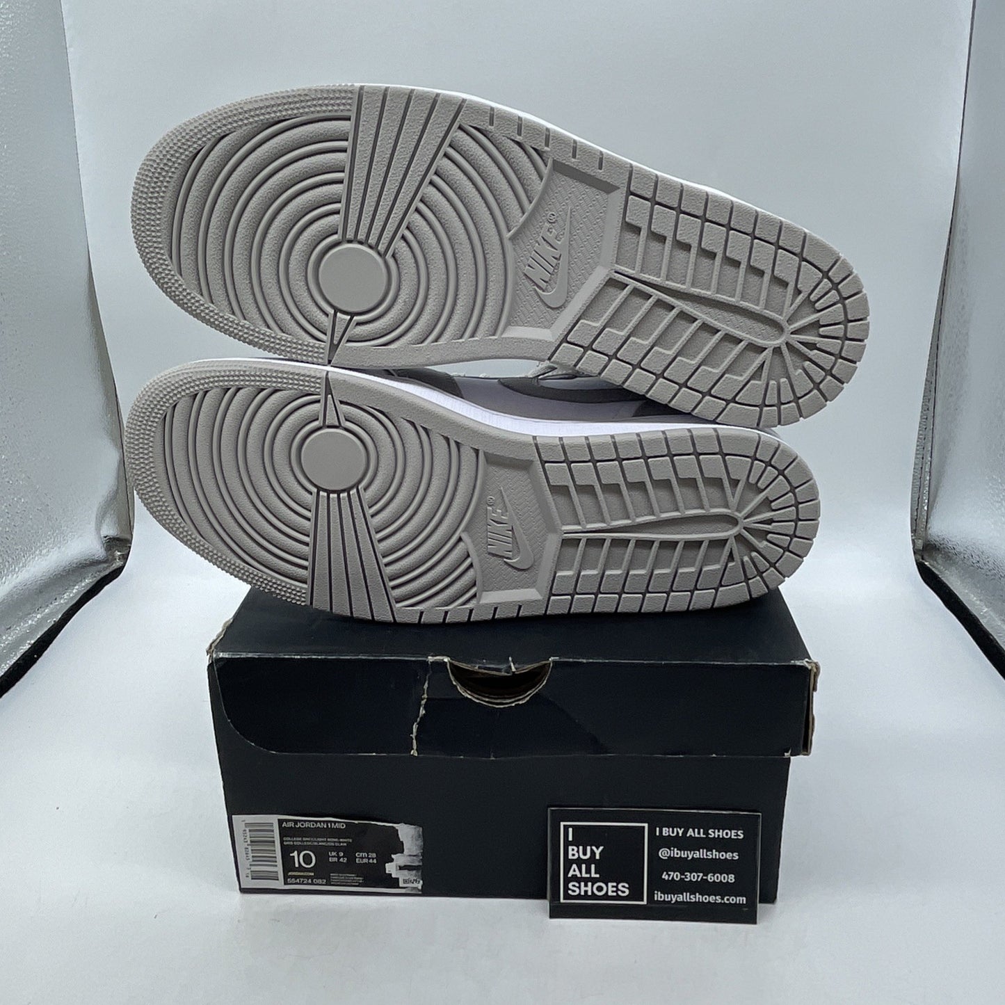 Size 10 - Air Jordan 1 Mid College Grey (554724-082)