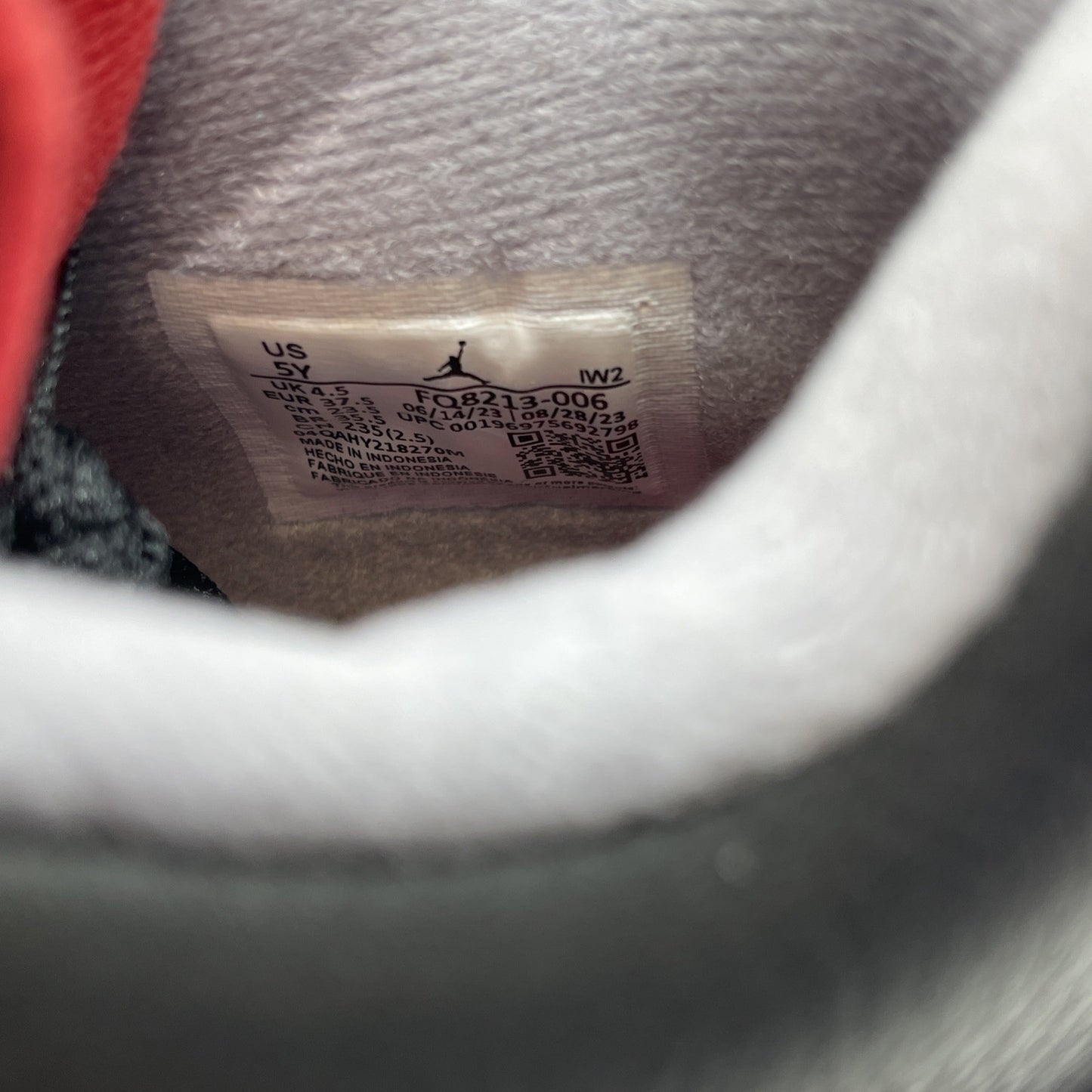 Size 5Y - Air Jordan 4 Retro Bred Reimagined Black Red Leather (FQ8213-006)