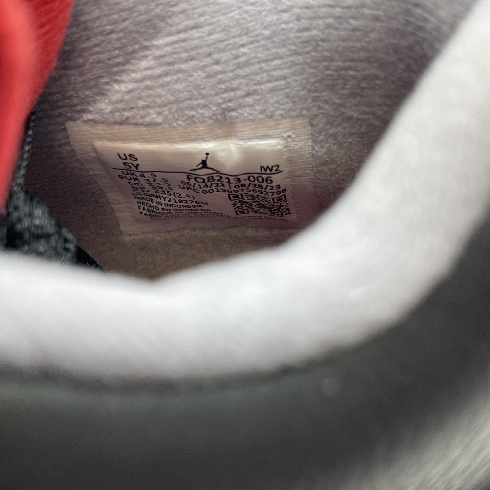 Size 5Y - Air Jordan 4 Retro Bred Reimagined Black Red Leather (FQ8213-006)