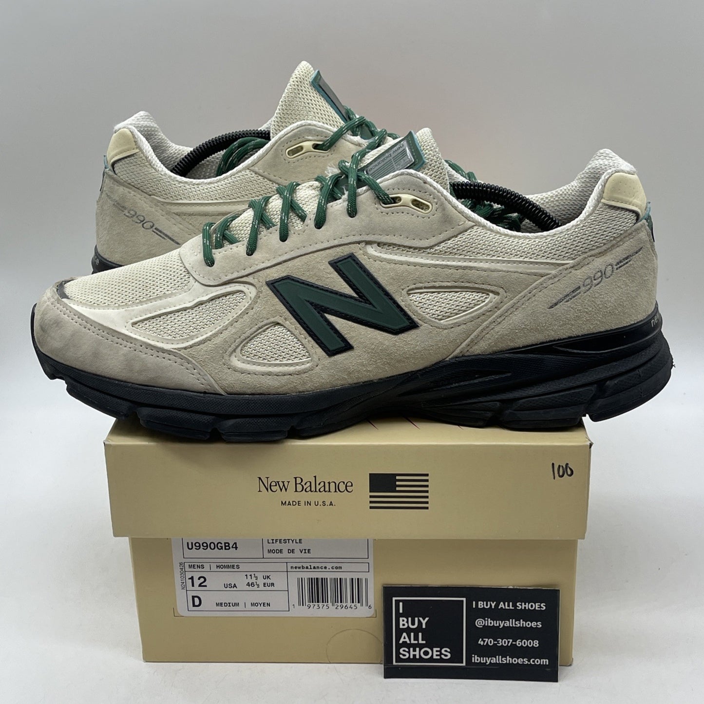 Size 12 - New Balance Teddy Santis x 990v4 Made in USA Macadamia Nut Black