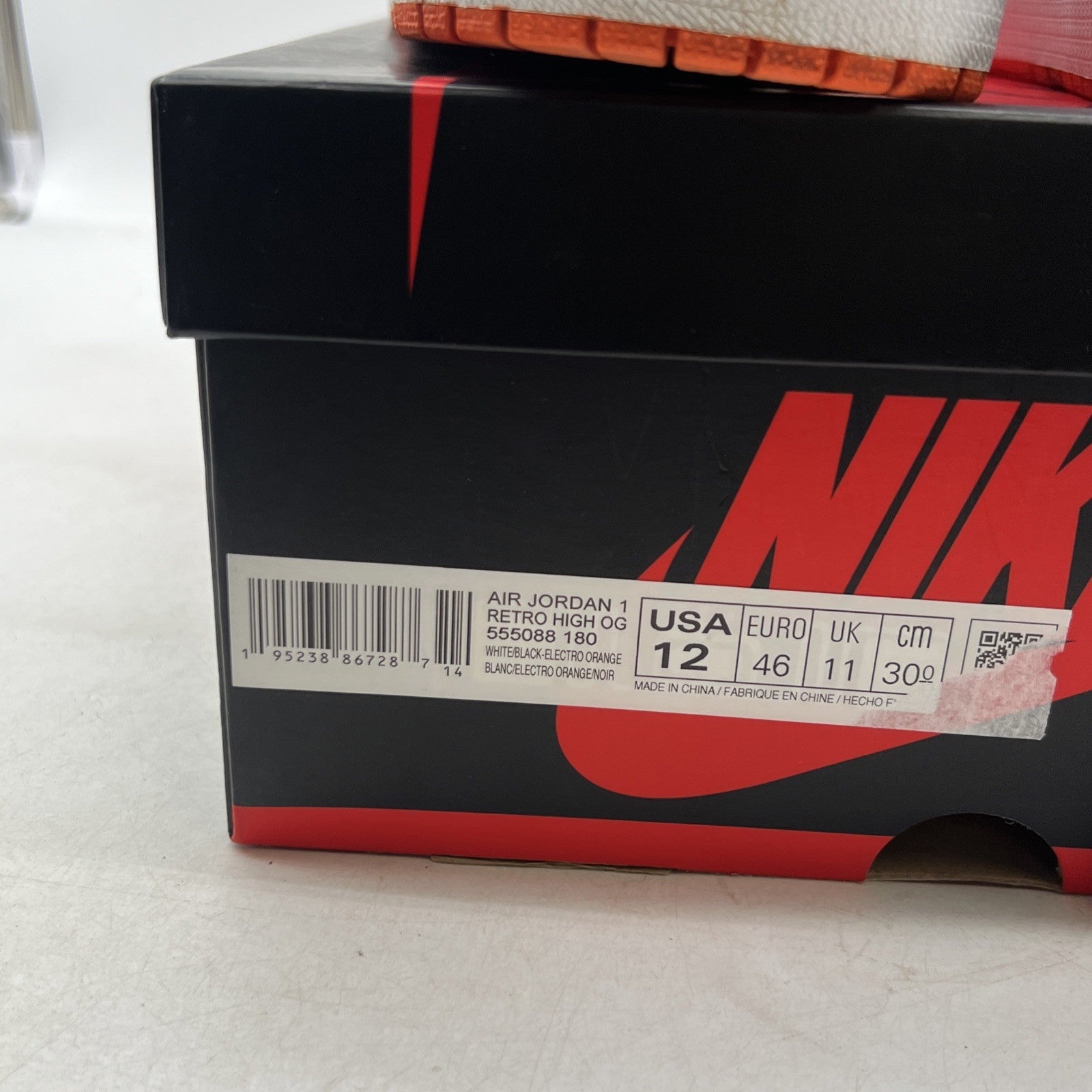 Size 12 - Air Jordan 1 Retro High Electro Orange (555088-180)