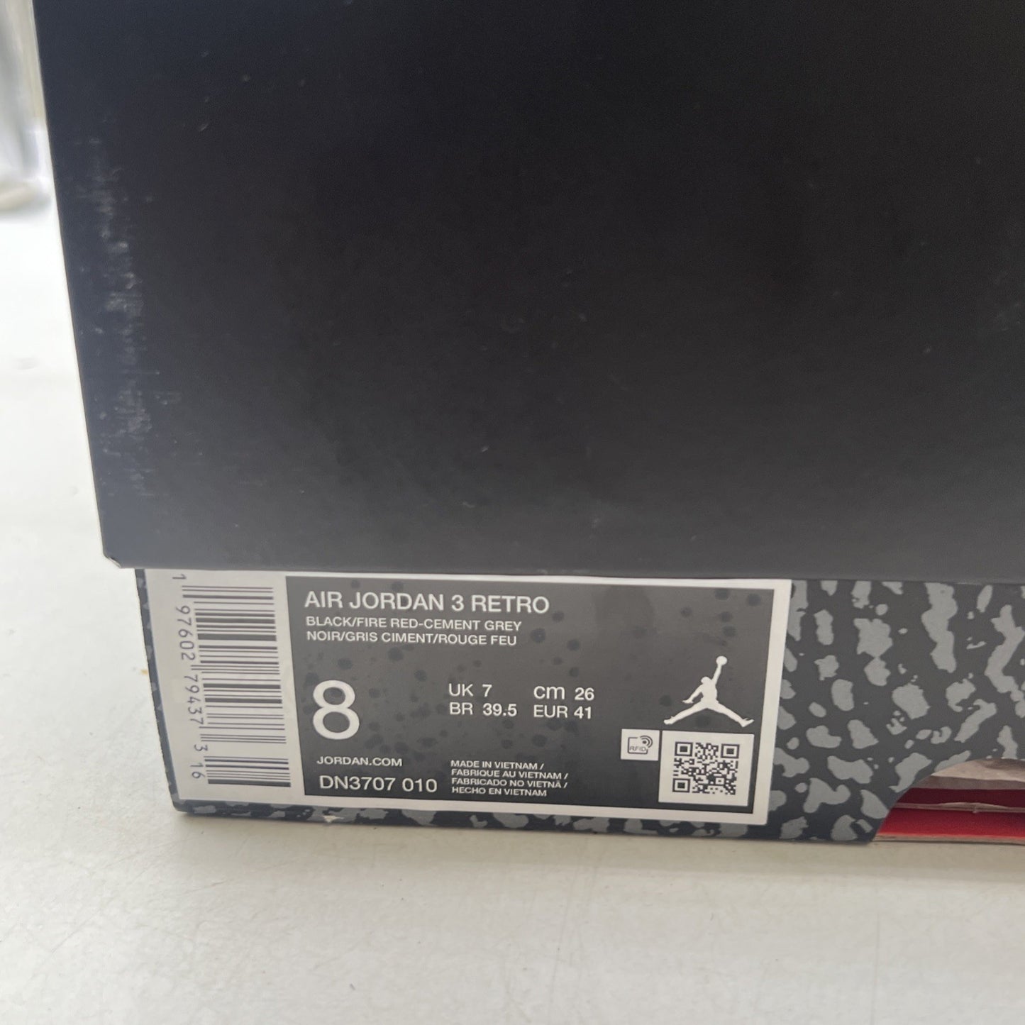 Size 8 - Air Jordan 3 Retro OG 2024 Black Cement (DN3707-010)