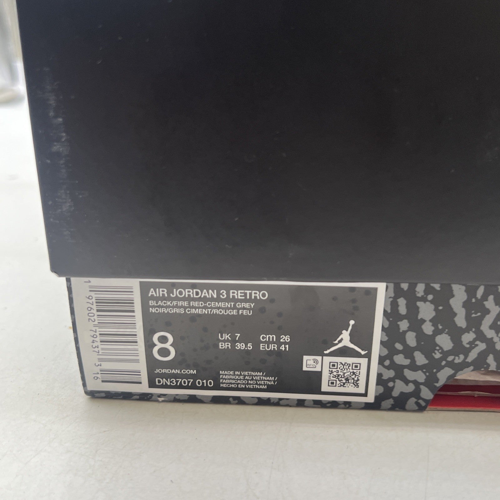 Size 8 - Air Jordan 3 Retro OG 2024 Black Cement (DN3707-010)