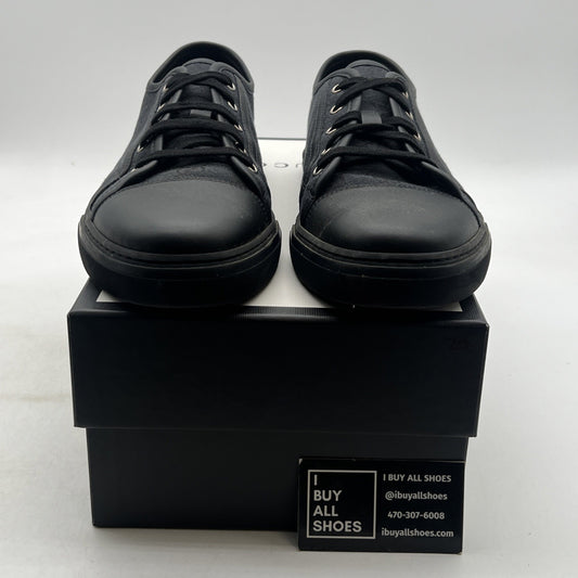 Size 11.5G - GUCCI GG Canvas Leather Low Top Sneakers Blackmade in ITALY