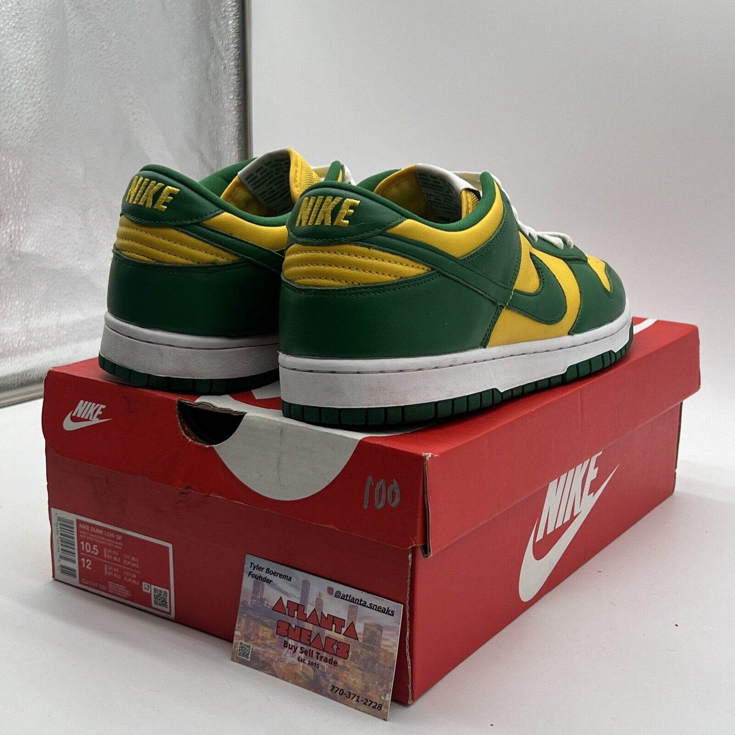Size 10.5 - Nike Dunk SP 2020 Low Brazil Yellow Green White Leather (CU1727-700)
