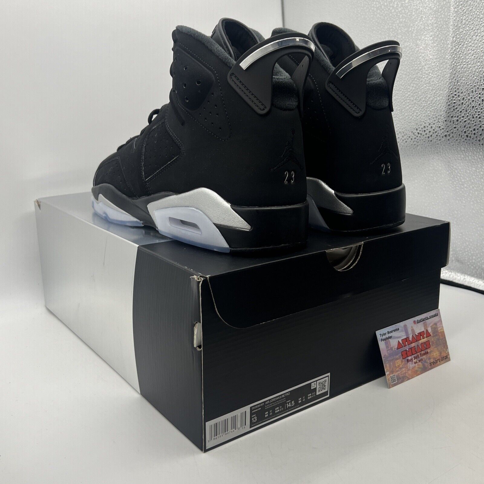 Size 13 - Jordan 6 Retro Mid Chrome Black Suede (DX2836-001)