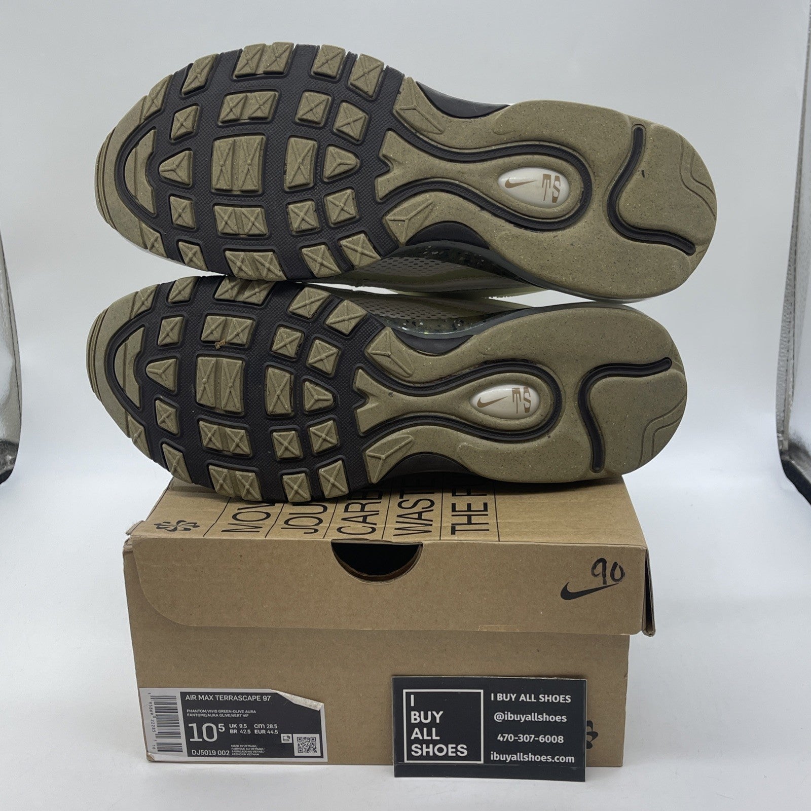 Size 10.5 - Nike Air Max Terrascape 97 Phantom Vivid Green White (DJ5019-002)