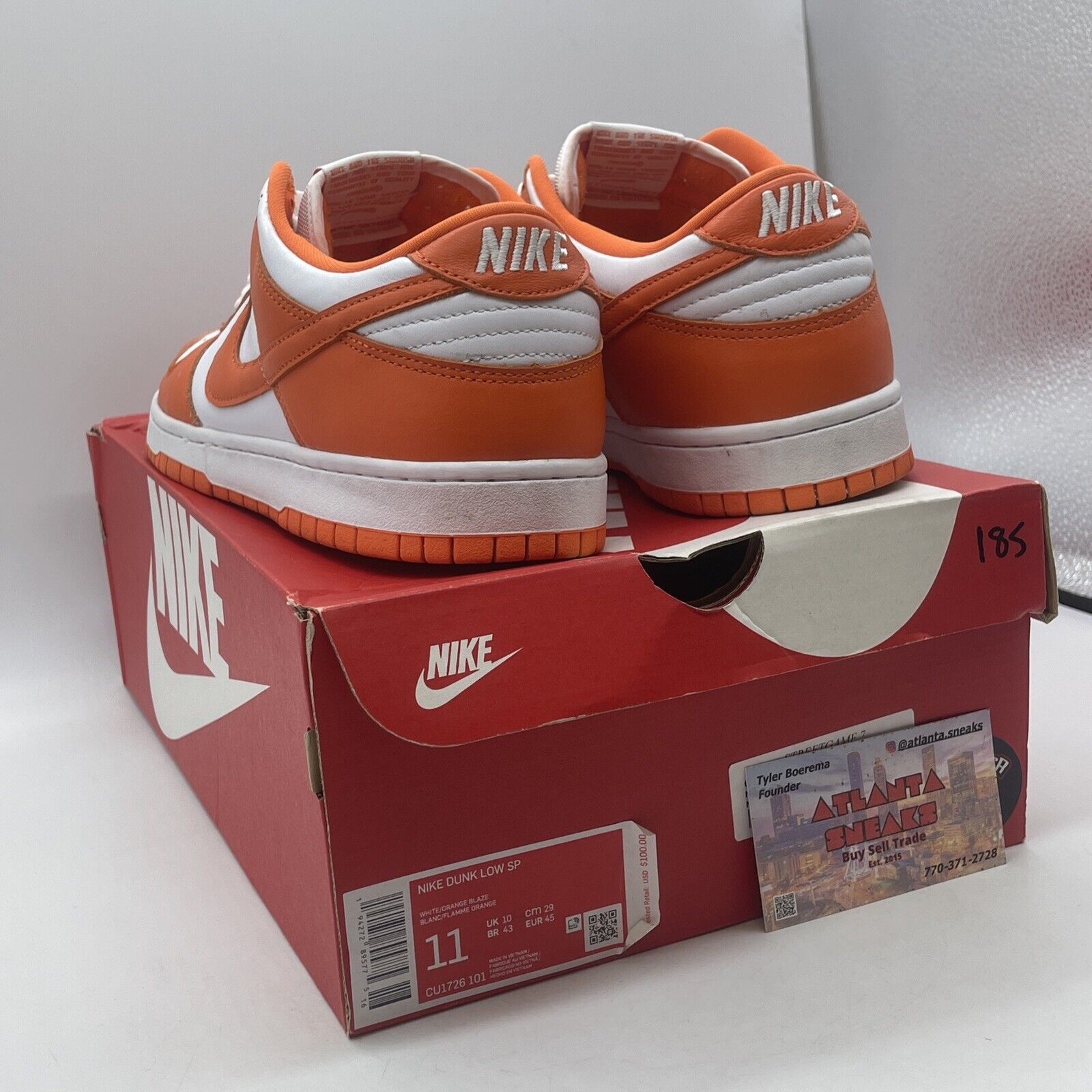 Size 11 - Nike Dunk Low Retro SP Syracuse 2020 Orange White Leather (CU1726-101)