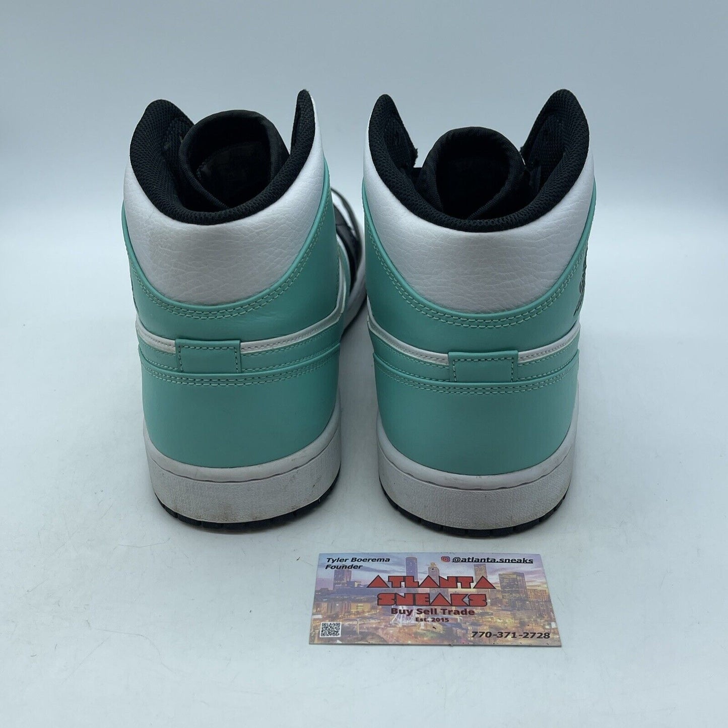 Size 13 - Air Jordan 1 Mid Tropical Twist Blue Black White Leather (554724-132)