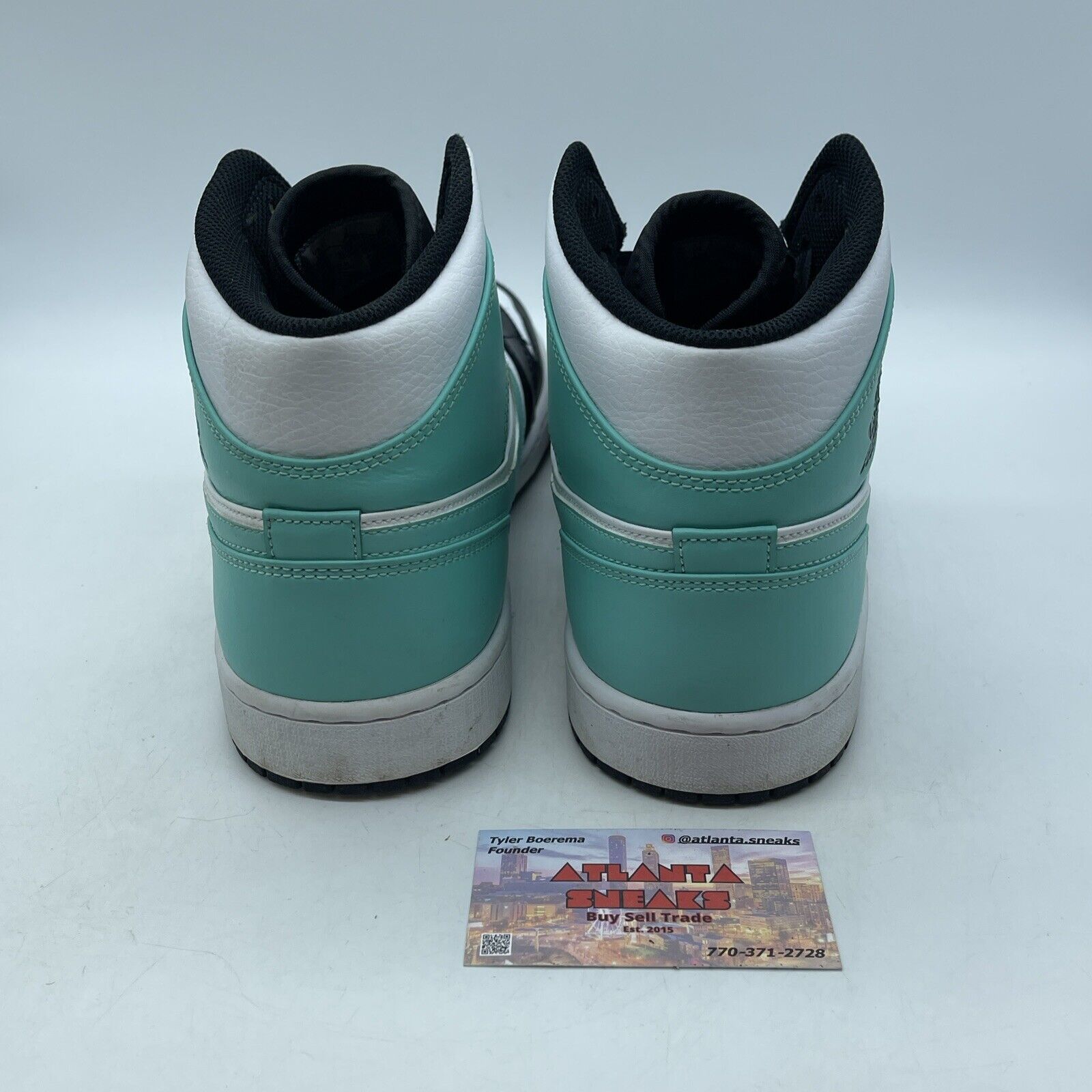 Size 13 - Air Jordan 1 Mid Tropical Twist Blue Black White Leather (554724-132)