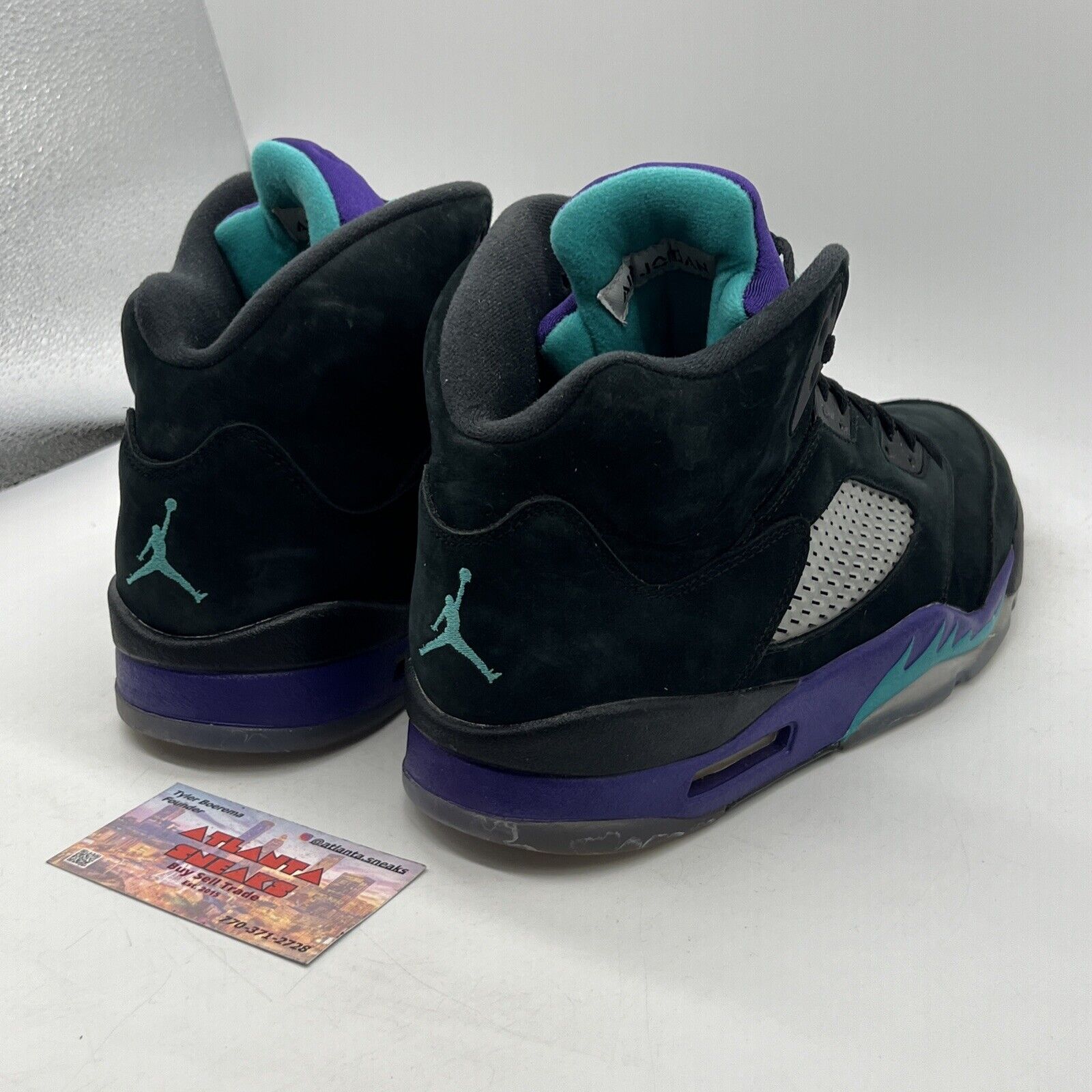 Size 10.5 - Air Jordan 5 Retro Black Grape Aqua Suede (136027-007)