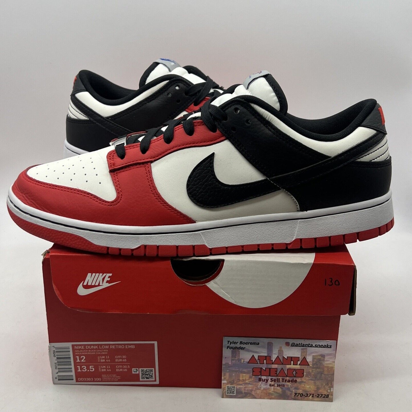 Size 12 - Nike Dunk Low EMB x NBA 75th Anniversary - Bulls 2021 (DD3363-100)