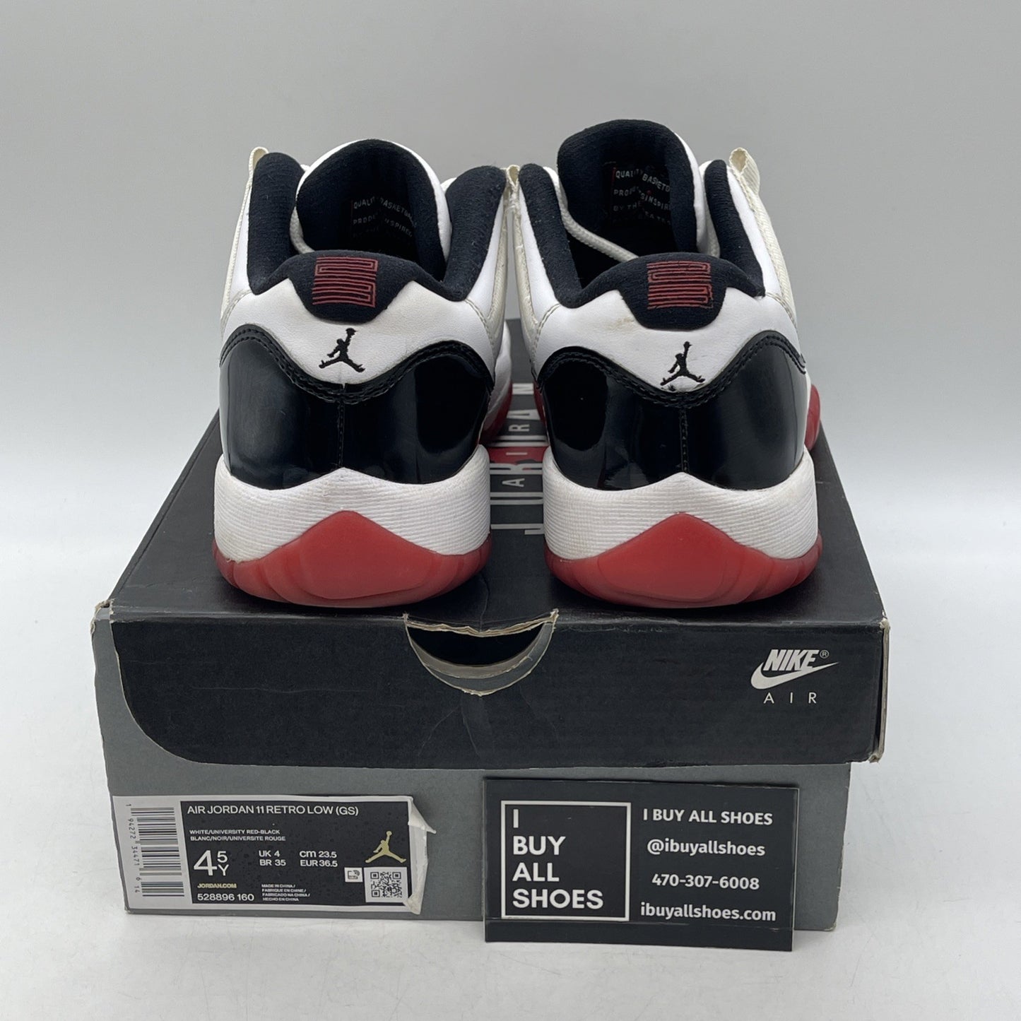 Size 4.5Y - Air Jordan XI 11 Retro Low GS Concord Bred  (528896-160)