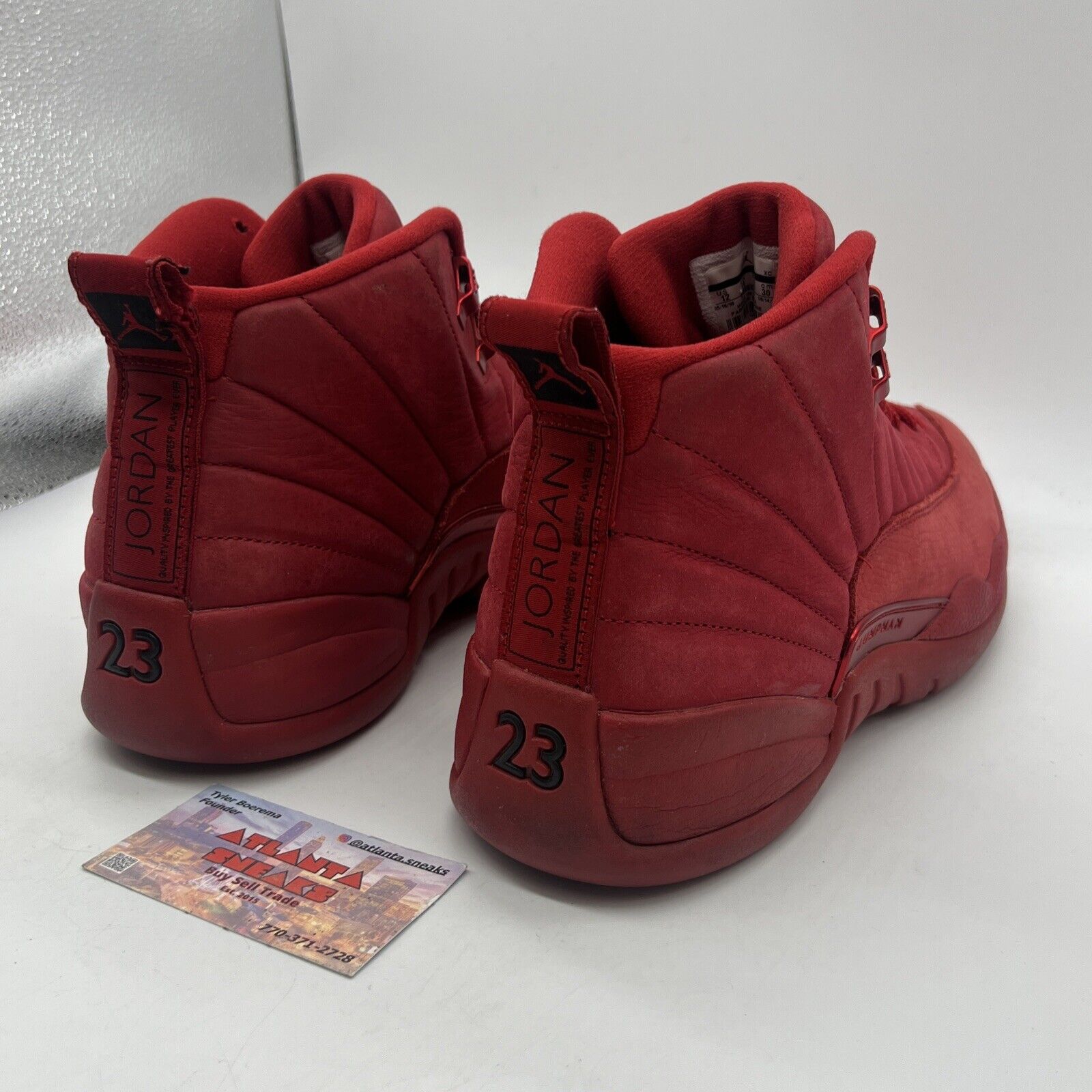 Size 12 - Air Jordan 12 Retro Gym Red Black White Leather Suede Used