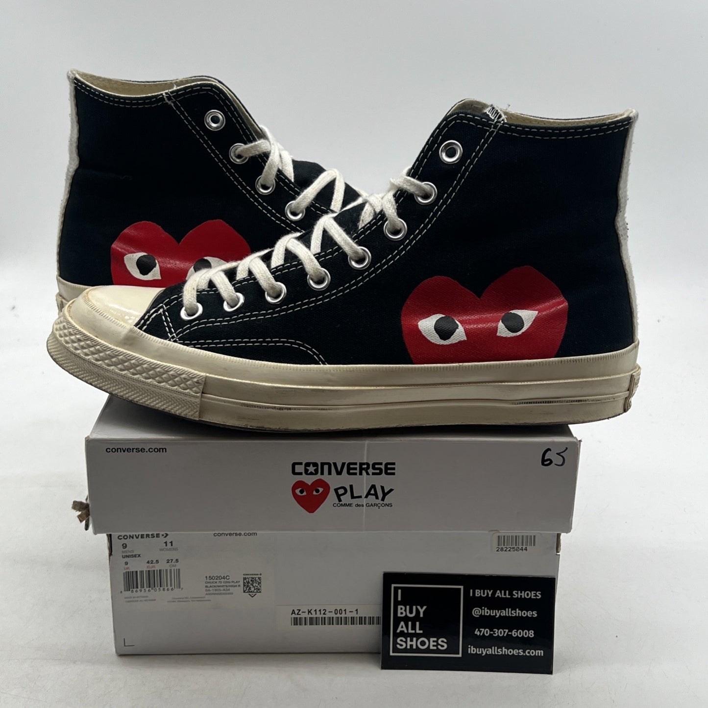 Size 9 - Converse Chuck Taylor All Star High x Comme des Garcons Play (150204C)
