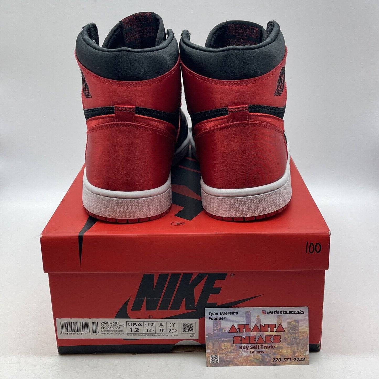 Size 12 W - Air Jordan 1 Retro OG 2023 High Satin Bred Red Black (FD4810-061)