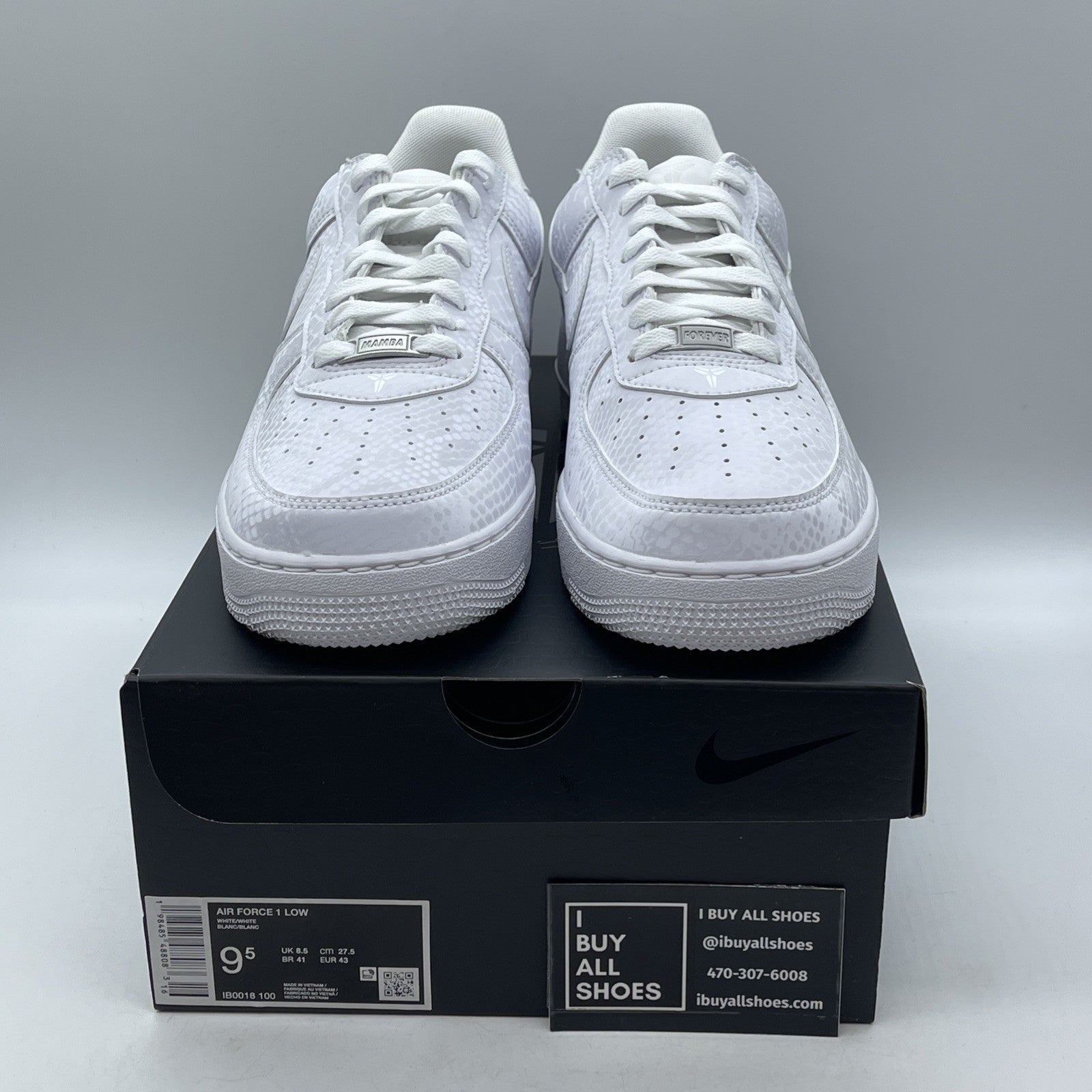 Size 9.5 - Nike Kobe Bryant x Air Force 1 Low Forever White (IB0018-100)