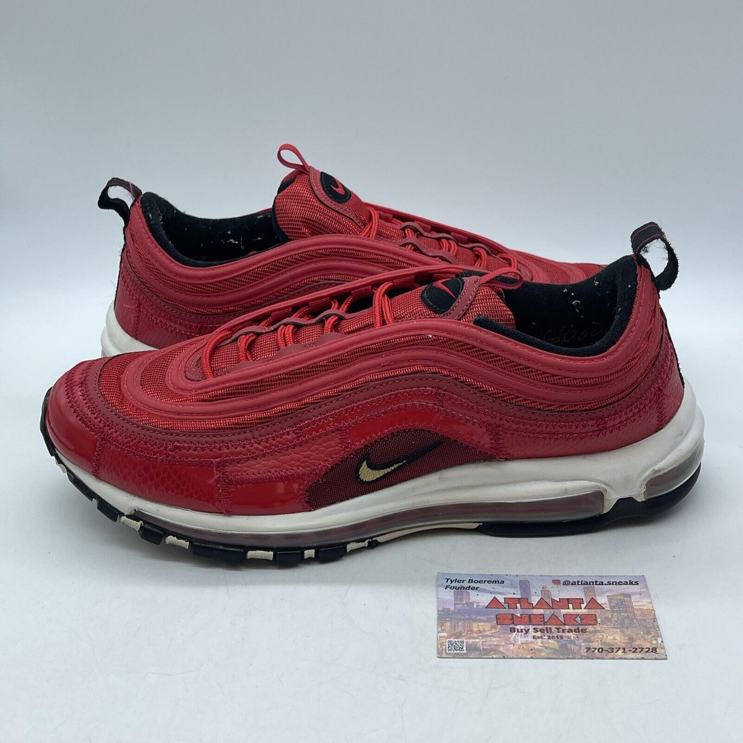 Size 12 - Nike CR7 x Air Max 97 Portugal Patchwork Red Leather Suede (AQ0655-600