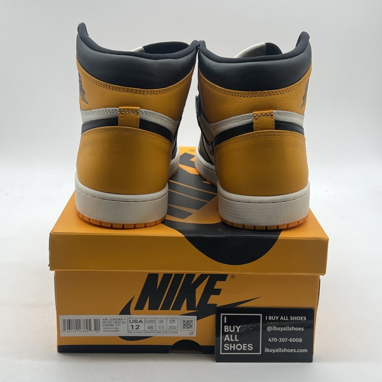Size 12 - Air Jordan 1 Retro OG High Yellow Toe (5550887-711)