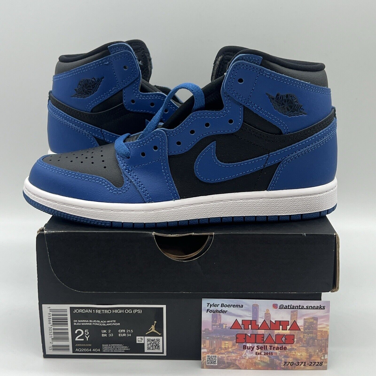 Size 3 - Jordan 1 Retro OG High Dark Marina Blue