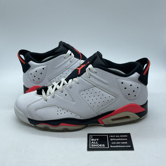 Size 11 - Air Jordan 6 Low White Infrared Black Suede Leather (304401-123)