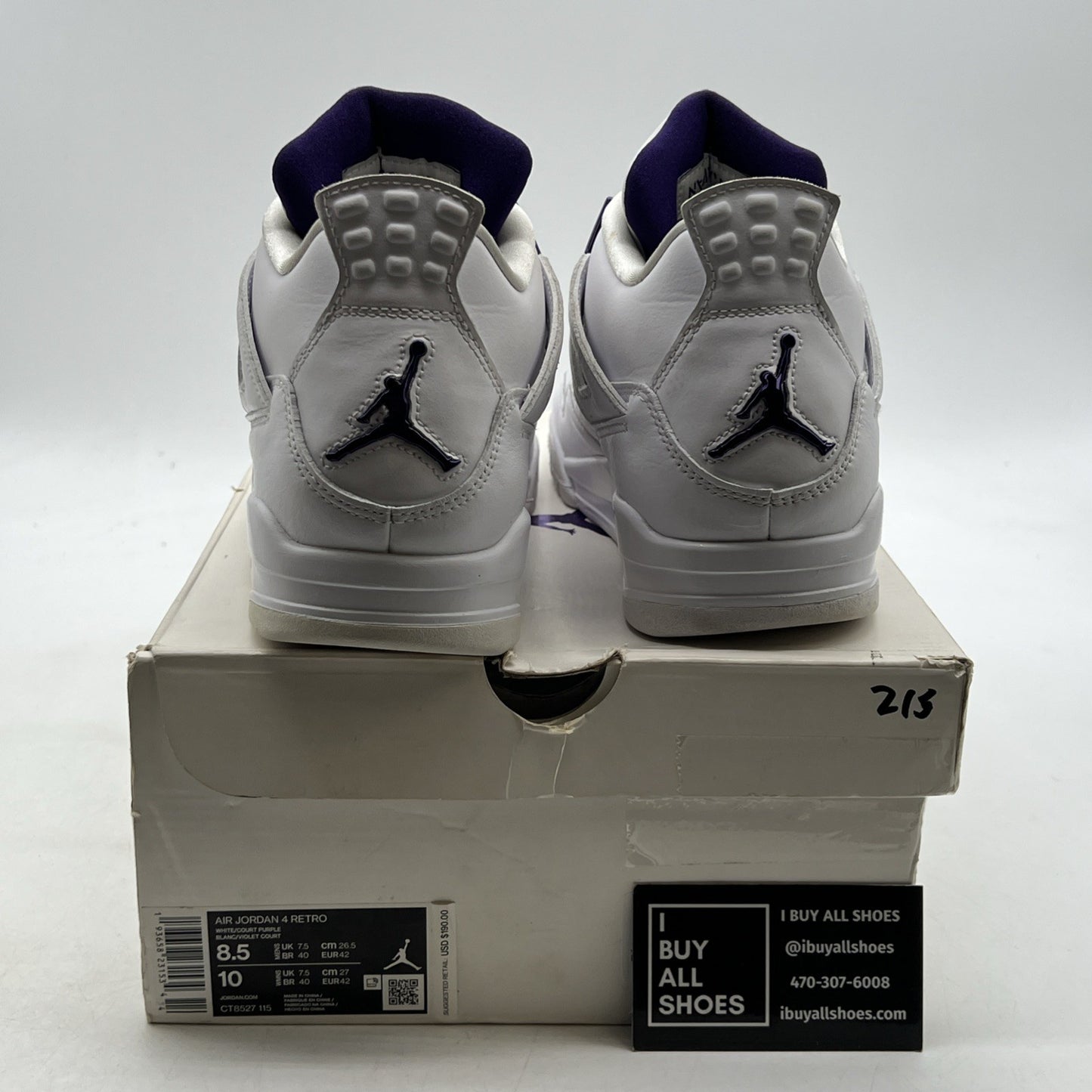 Size 8.5 - Air Jordan 4 Retro Mid Purple Metallic (CT8527-115)