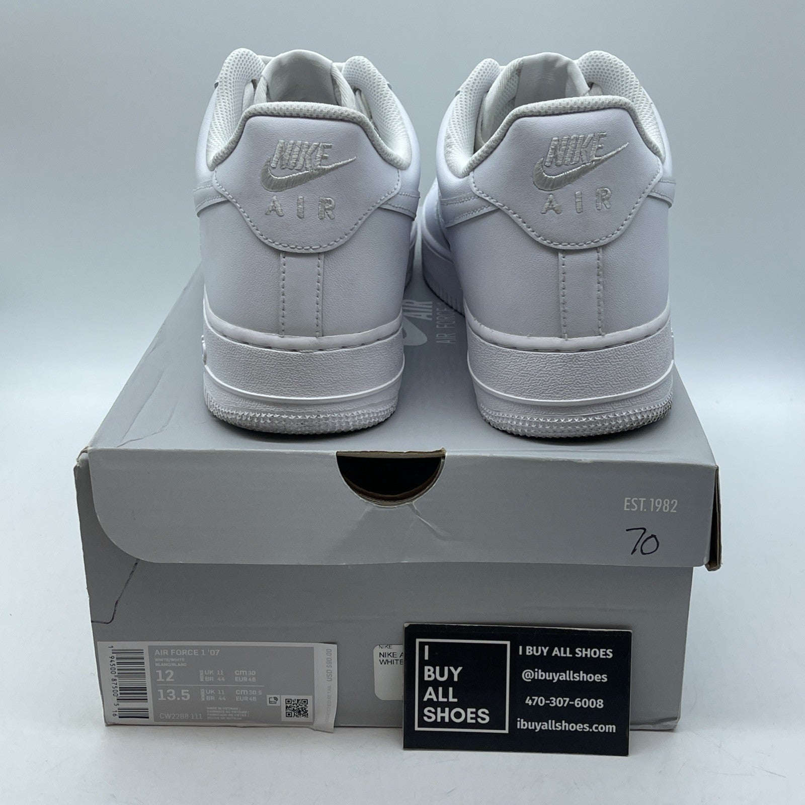 Size 12 - Nike Air Force 1 '07 Low Triple White Leather (CW2288-111)