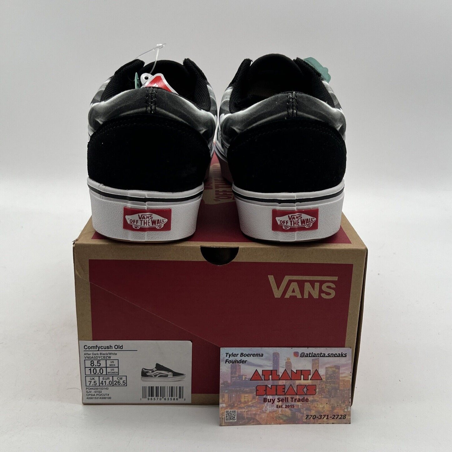 Size 8.5 - Vans Old School Comfy Cush Black White Swirl Sneakers (VN0A5DYCBZW)