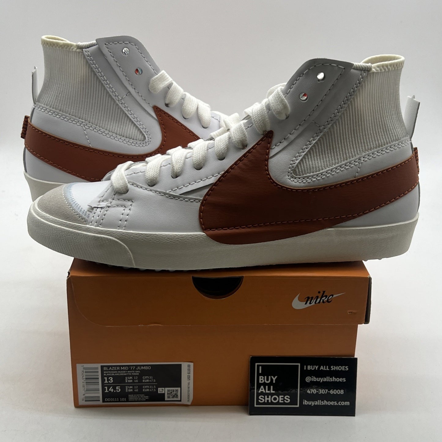 Size 13 - Nike Blazer '77 Jumbo Mid Dark Russet (DD3111-101)