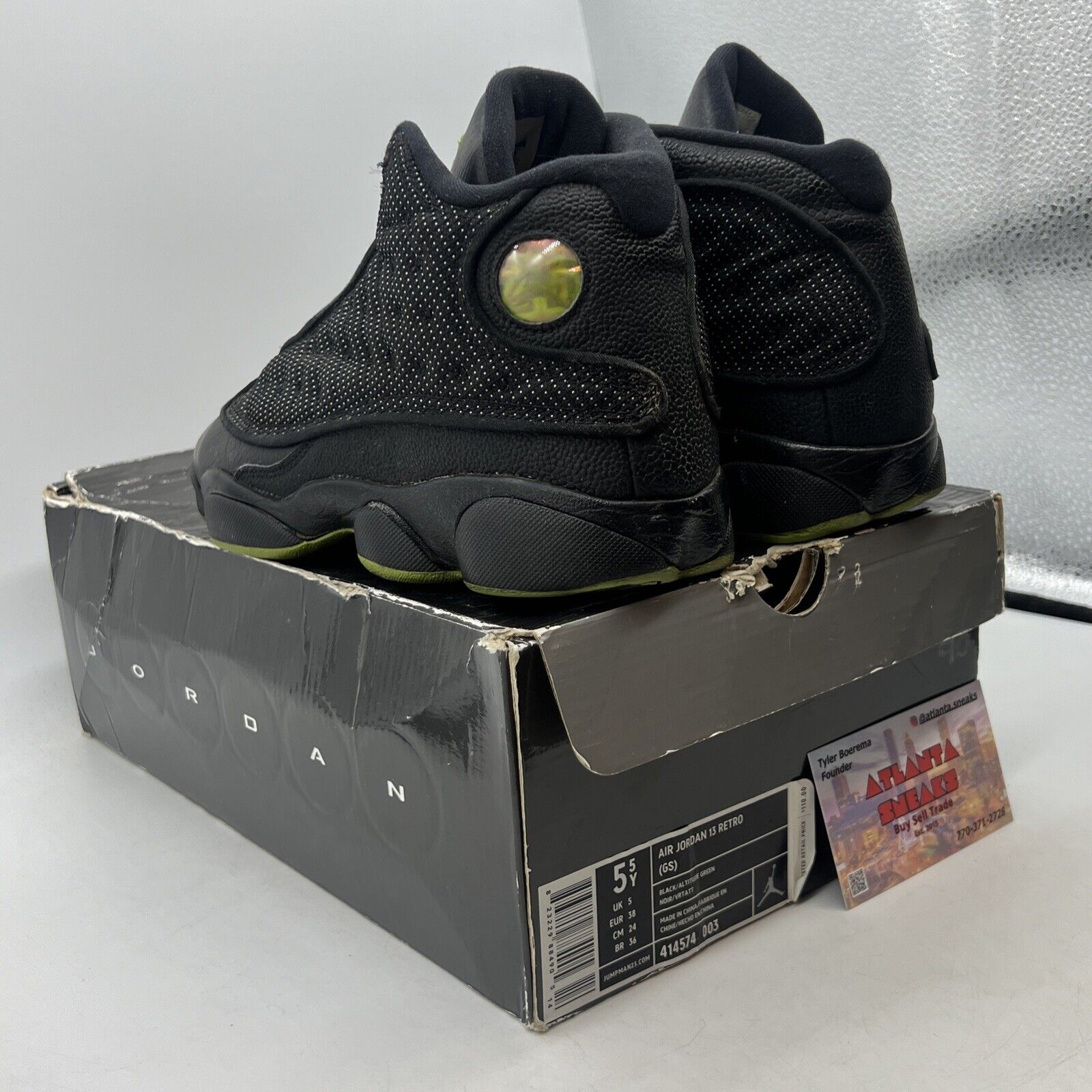 Size 5.5Y Air Jordan 13 Retro Altitude (414574-003) 2010 Leather